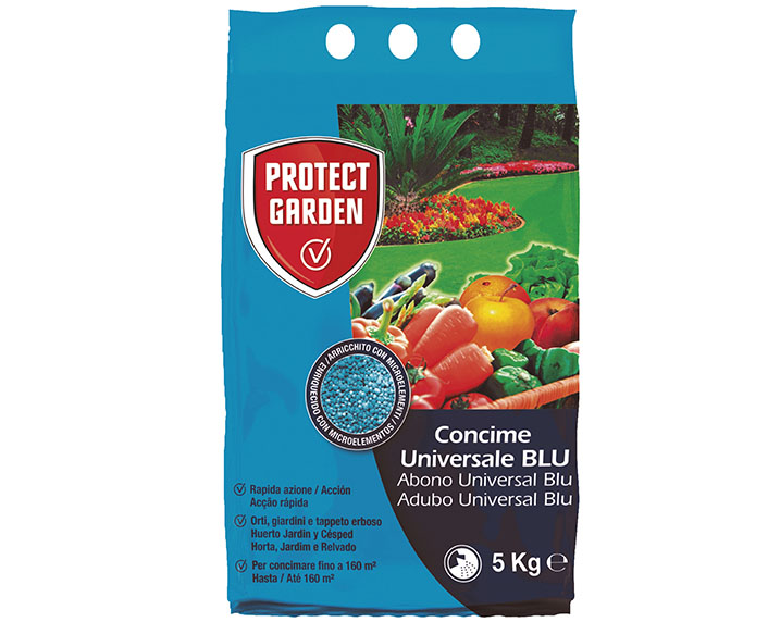 Abono universal granulado azul con microelementos 